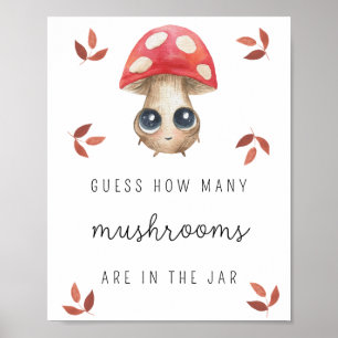 Fly agaric - How many mushrooms baby shower game Poster