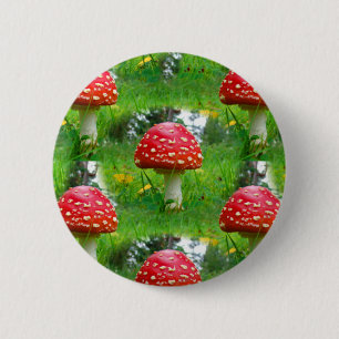 Fly Agaric Mushrooms 6 Cm Round Badge