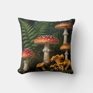 Fly Agaric Mushrooms Forest Botanical Cushion