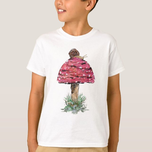 Fly Agaric Toadstool and Snail Kids' T-Shirt (Front)