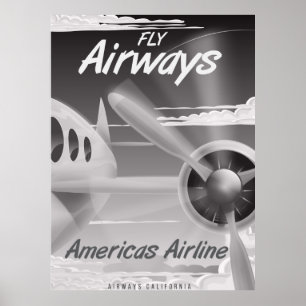 Fly Airways vintage travel poster
