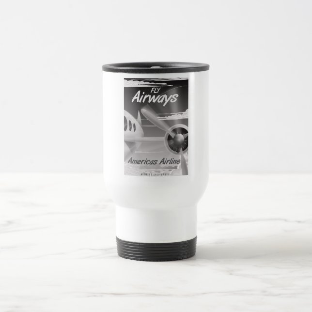 Fly Airways vintage travel poster Mug (Center)