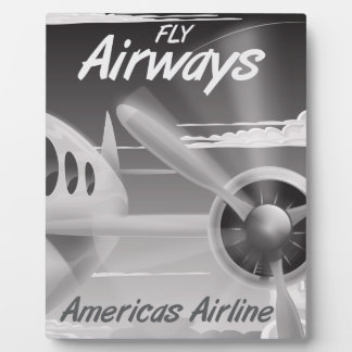 Fly Airways vintage travel poster. Plaque
