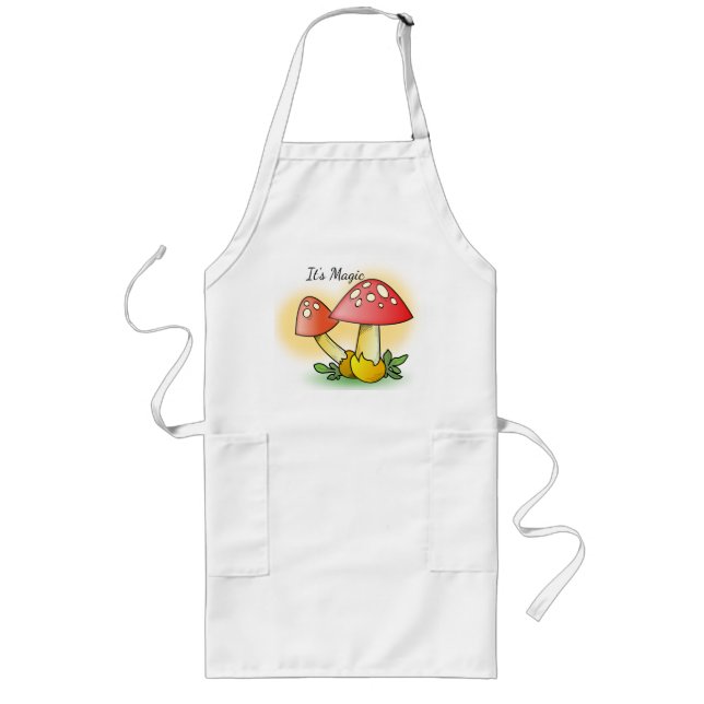 Fly Amanita Muscaria Mushrooms Magic Long Apron (Front)