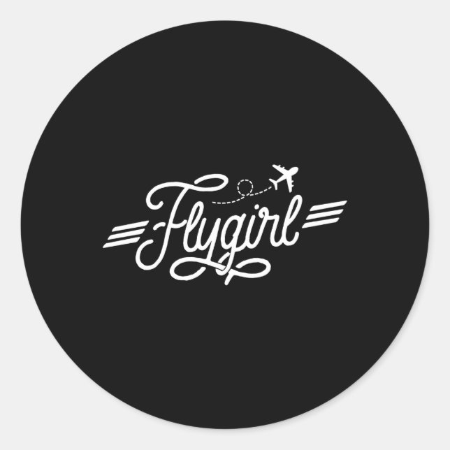 Fly Aviation Pilot Flight Attendant Classic Round Sticker (Front)