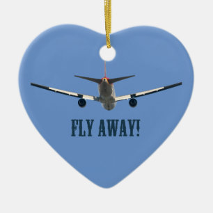 Fly away aeroplane ceramic tree decoration