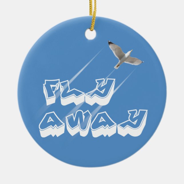 Fly away ceramic tree decoration (Front)