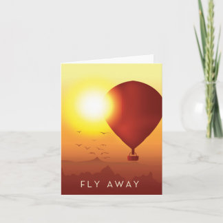 Fly Away Hot air balloon evening sky Holiday Card
