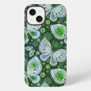 Fly Away Paisley Butterfly Print Green iPhone 13 Case