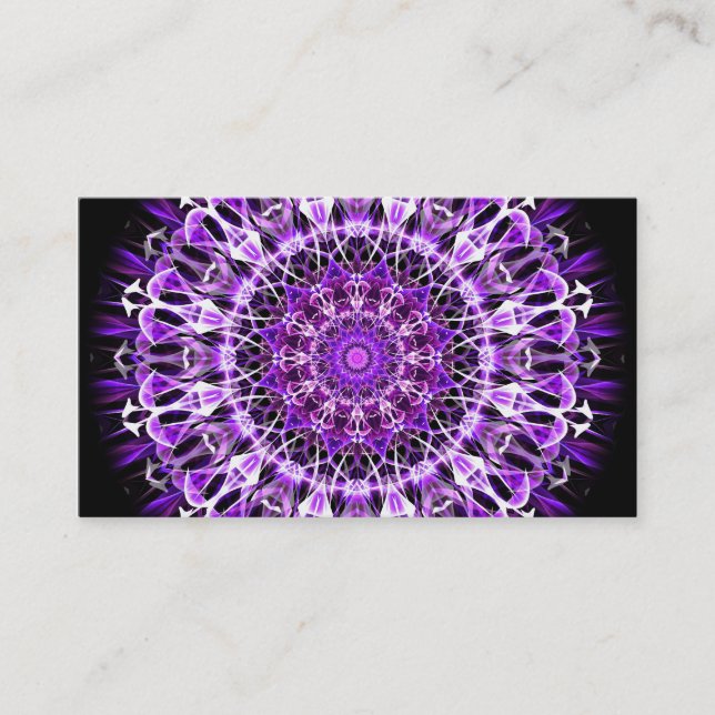 Fly Away Purple Kaleidoscope Business Card (Front)