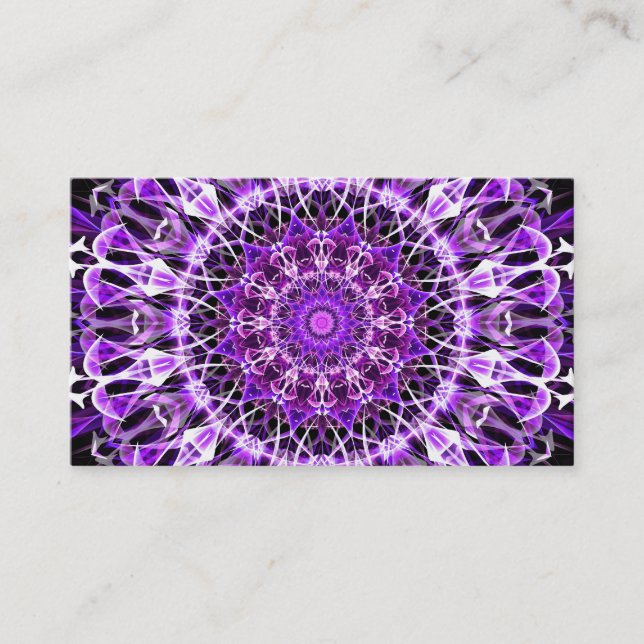 Fly Away Purple Kaleidoscope Business Card (Front)
