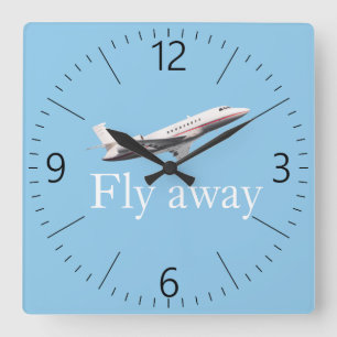Fly away square wall clock