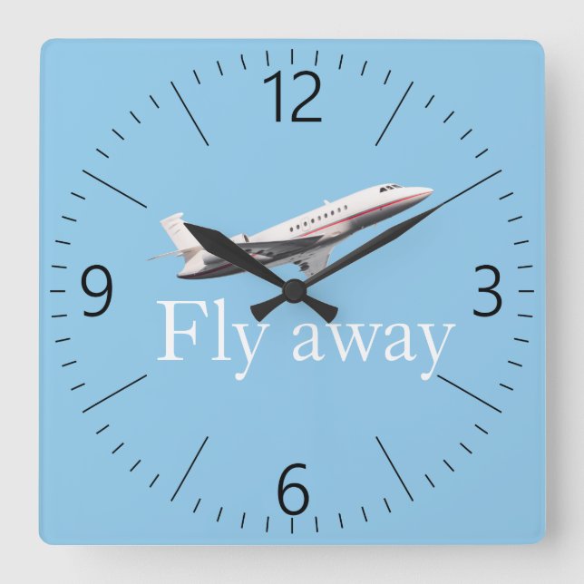 Fly away square wall clock (Front)