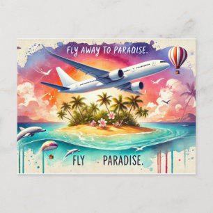 Fly Away to Paradise Postcard