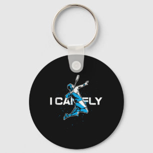 Fly Badminton Player Shuttle Trainer Racket Sports Key Ring