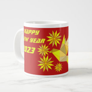 FLY BIRD WITH FLOWERS , FOR GIFT NEW YEAR 2023 LARGE COFFEE MUG