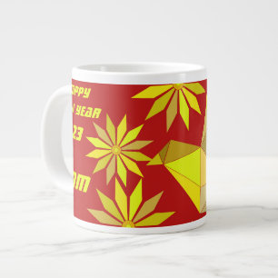 FLY BIRD WITH FLOWERS , GIFT MOM NEW YEAR 2023 LARGE COFFEE MUG