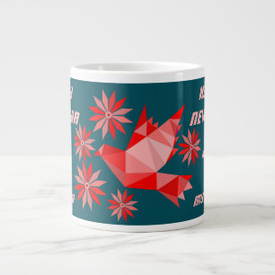 FLY BIRD WITH FLOWERS ,GIFT NEW YEAR 2023 FRIEND LARGE COFFEE MUG