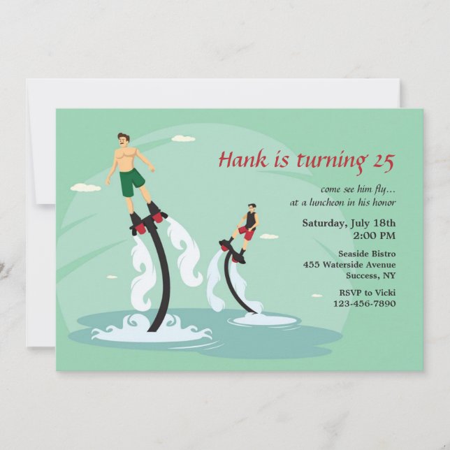 Fly Boarding  Invitation (Front)