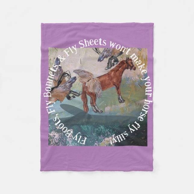 fly bonnets won't make your horse fly fleece blanket (Front)