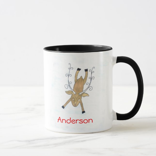 Fly Boy Christmas Reindeer, by sandy closs Mug (Right)