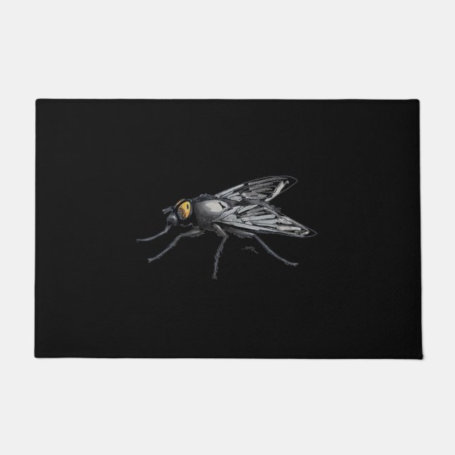 Fly Buddy black doormat (Front)