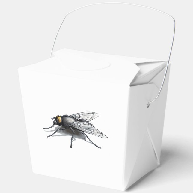 Fly Buddy giant fly white take out box (Front)