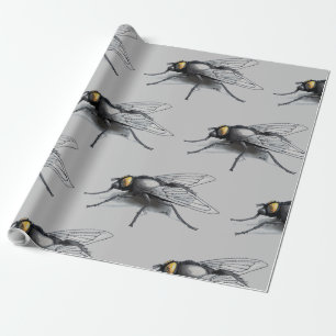 Fly Buddy gray glossy wrapping paper