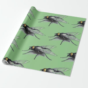 Fly Buddy green matte wrapping paper