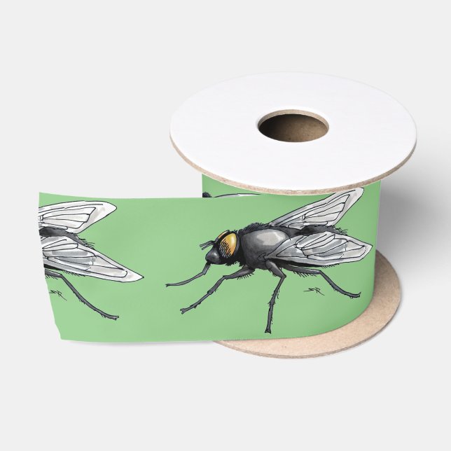 Fly Buddy green ribbon spool Satin Ribbon (Spool)