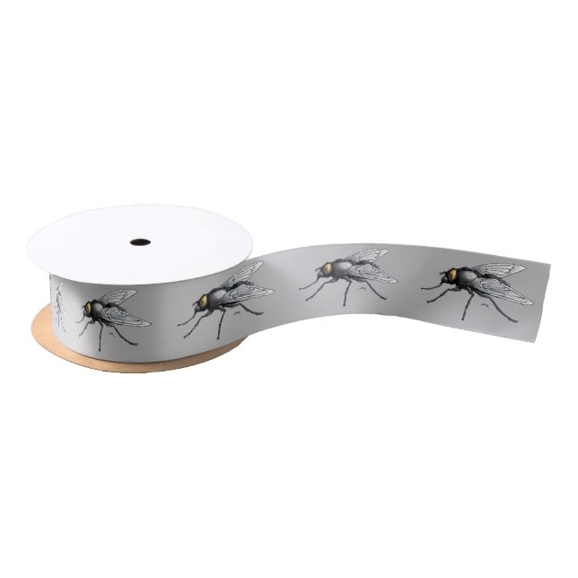 Fly Buddy grey ribbon spool Satin Ribbon (Spool)
