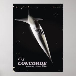 Fly Concorde vintage style travel poster