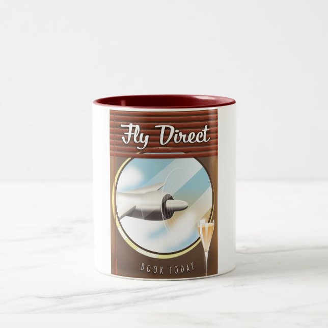 Fly Direct - Book today Two-Tone Coffee Mug (Center)