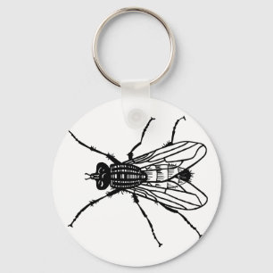 Fly drawing - insect, pest, fleece key ring