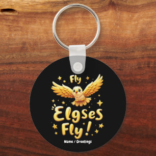 Fly Elgses Fly Inspirational Eagle Art Key Ring