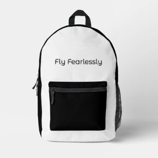 Fly Fearlessly Aviation Inspirational Quote Printed Backpack