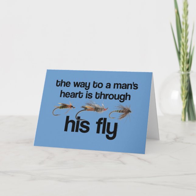 Fly Fish Man's Heart Card (Front)
