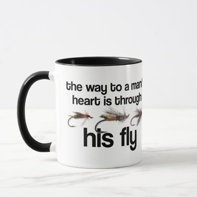 Fly Fish Man's Heart Mug (Left)