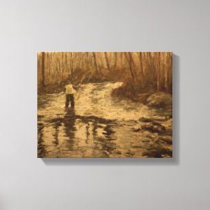 Fly Fisherman 11x14 Canvas Print