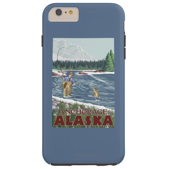 Fly Fisherman - Anchorage, Alaska Case-Mate iPhone Case (Back)