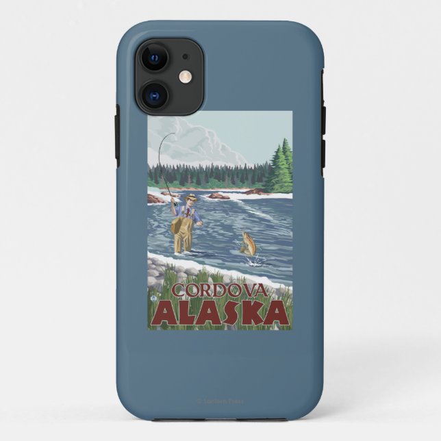 Fly Fisherman - Cordova, Alaska Case-Mate iPhone Case (Back)