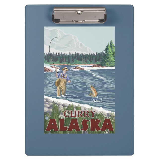 Fly Fisherman - Curry, Alaska Clipboard (Front)
