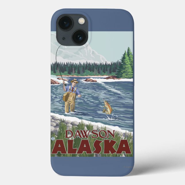 Fly Fisherman - Dawson, Alaska Case-Mate iPhone Case (Back)