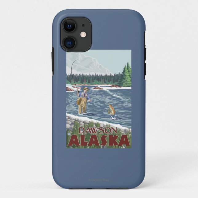Fly Fisherman - Dawson, Alaska Case-Mate iPhone Case (Back)