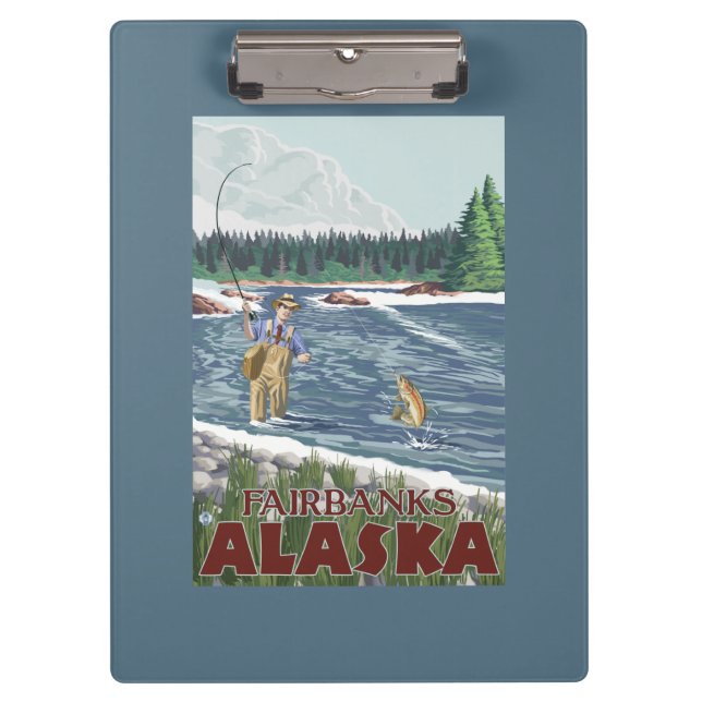 Fly Fisherman - Fairbanks, Alaska Clipboard (Front)
