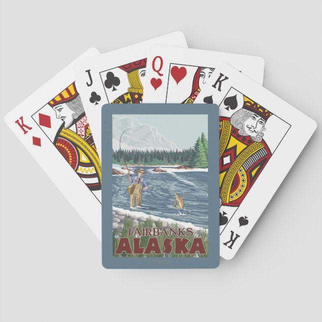 Fly Fisherman - Fairbanks, Alaska Playing Cards (Back)