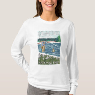 Fly Fisherman - Glacier National Park, MT T-Shirt
