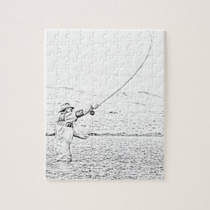 fly fisherman jigsaw puzzle