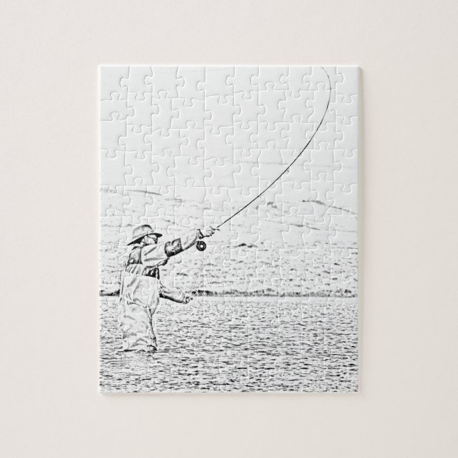 fly fisherman jigsaw puzzle (Vertical)