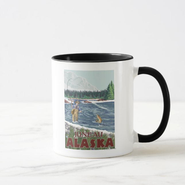 Fly Fisherman - Juneau, Alaska Mug (Right)